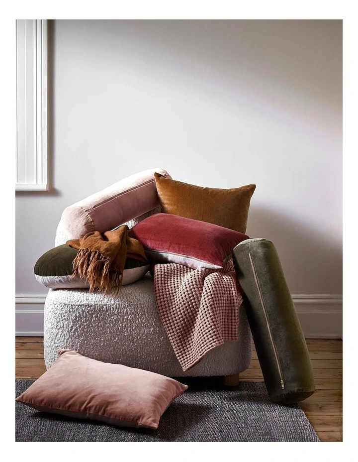 Luxury Velvet Cushion In Rosewater - Image 2