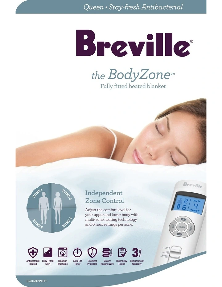Breville BodyZone Antibacterial Fitted Electric Blanket