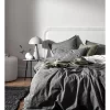 Chambray Fringe Bedlinen Collection In Smoke