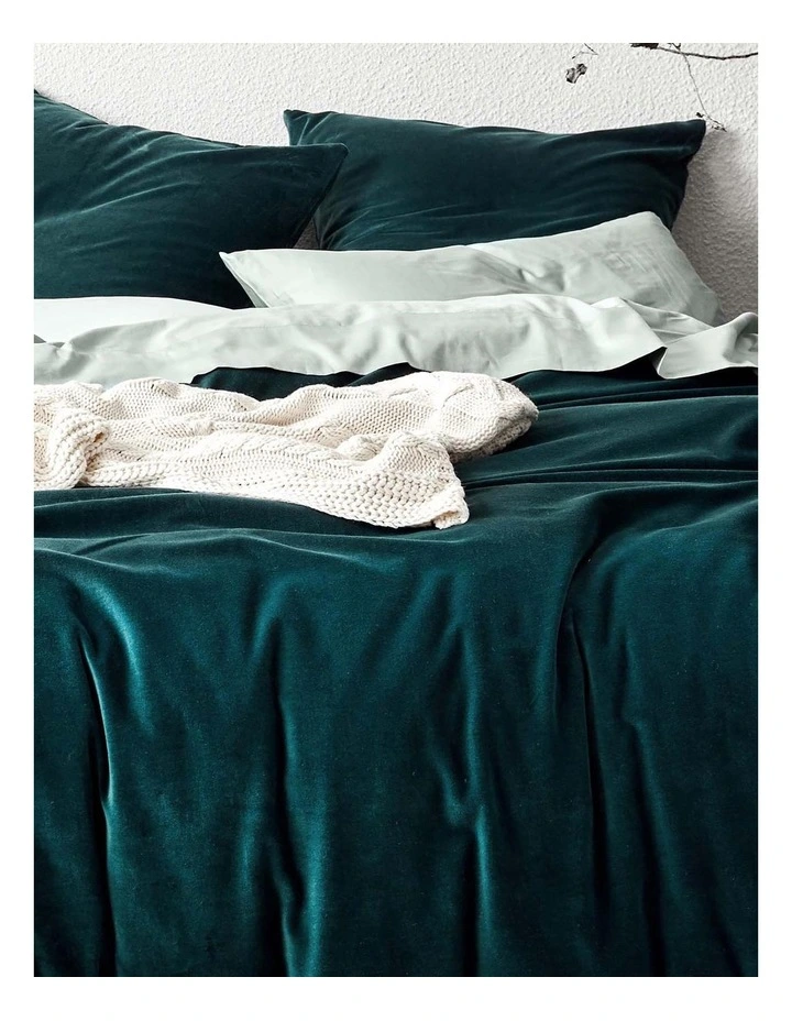 Luxury Velvet Bedlinen Collection Indian Teal - Image 2