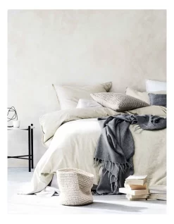 Chambray Fringe Bedlinen Collection In Natural
