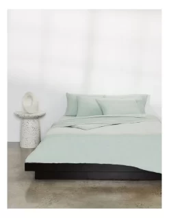 Calvin Klein Modern Cotton Harrison Quilt Cover In Mint Sandstone