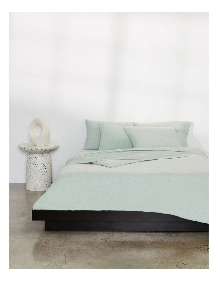 Calvin Klein Modern Cotton Harrison Quilt Cover In Mint Sandstone