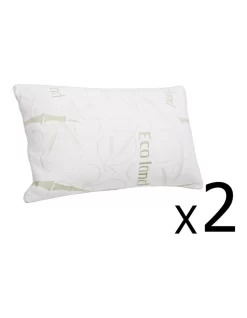 Set Of 2 Bamboo Pillow With Memory Foam