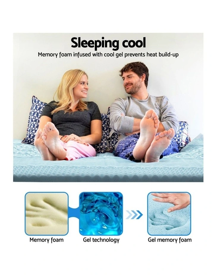 COOL GEL Memory Foam Mattress Topper BAMBOO 5CM 7-Zone King - Image 3