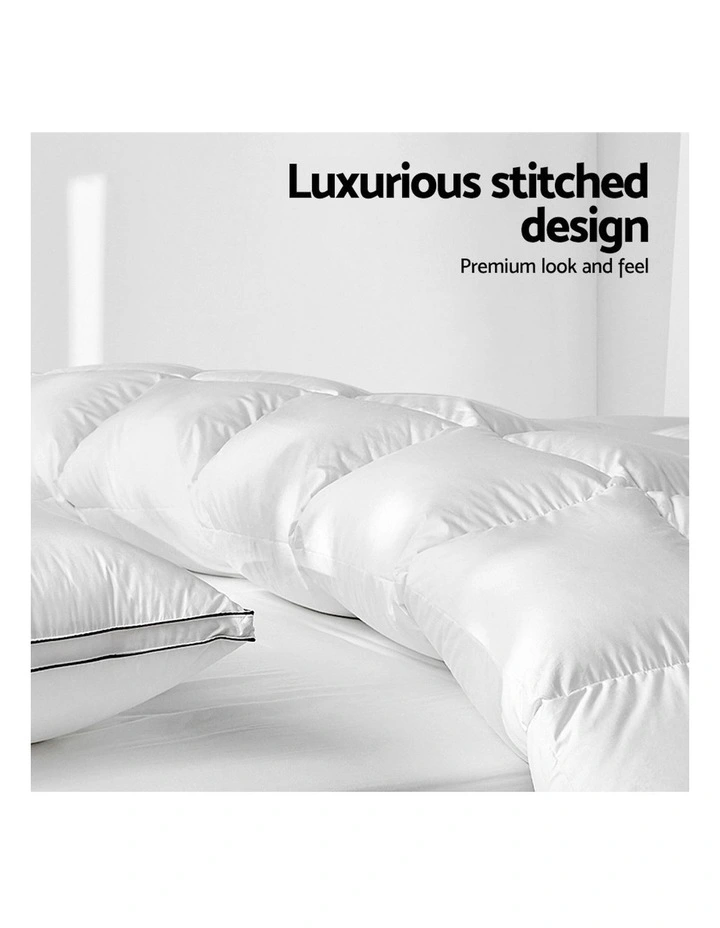 King Size Duck Down Quilt In White - Image 5