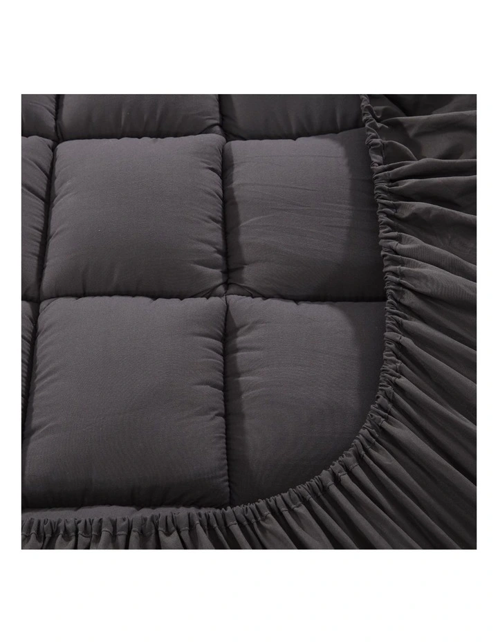 Bamboo Charcoal Pillowtop Mattress Topper Protector Cover Double - Image 4