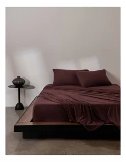 Calvin Klein Modern Cotton Harrison Sheeting In Burgundy