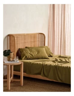 Linen House Nara 400TC Bamboo Cotton Sheet Set Bronze