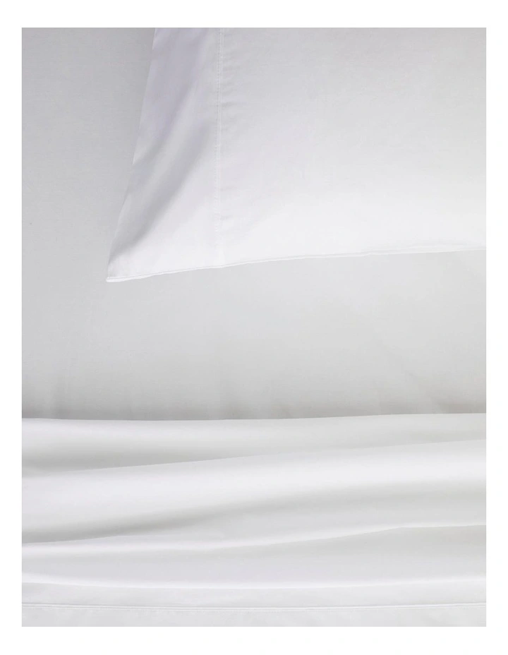 Organic Cotton Percale 300TC Standard Pillowcase 2 Pack In Snow - Image 2