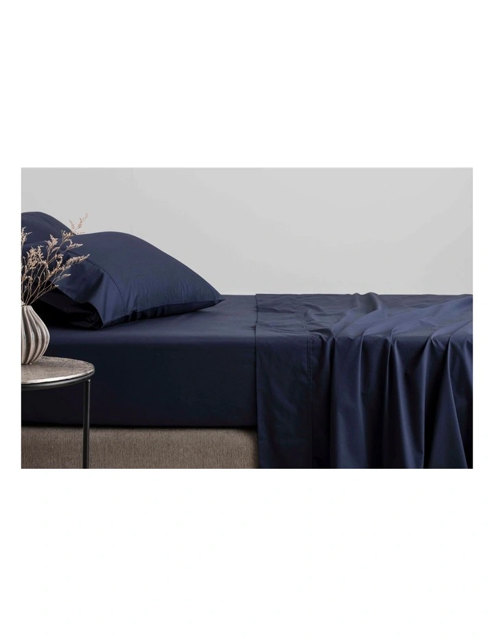 Organic Cotton Sateen 400TC Sheet Set In Midnight - Image 4