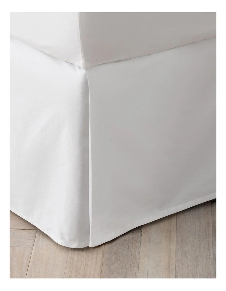 Organic Cotton Percale 300TC Bedskirt In Snow