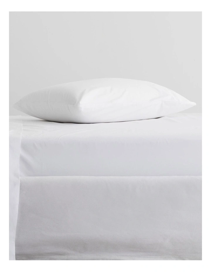 Organic Cotton Percale 300TC Bedskirt In Snow - Image 2