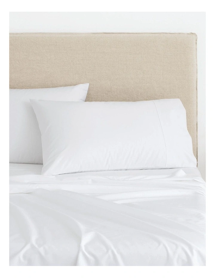 Organic Cotton Sateen 400TC Sheet Set In White