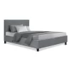 Single Size Bed Frame Base Mattress Platform Fabric Wooden Grey NEO
