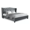 King Size Wooden Upholstered Bed Frame Headborad Grey
