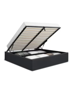 Double Size Gas Lift Bed Frame Base With Storage Platform Fabric