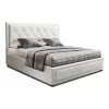TIYO Queen Size Gas Lift Bed Frame Base With Storage Mattress White Leather