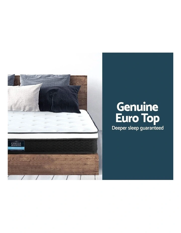 Queen Size Mattress Euro Top Bed Bonnell Spring Foam 21Cm - Image 4