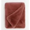 Heritage Amelie Faux Fur Throw Withered Rose