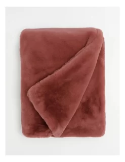 Heritage Amelie Faux Fur Throw Withered Rose