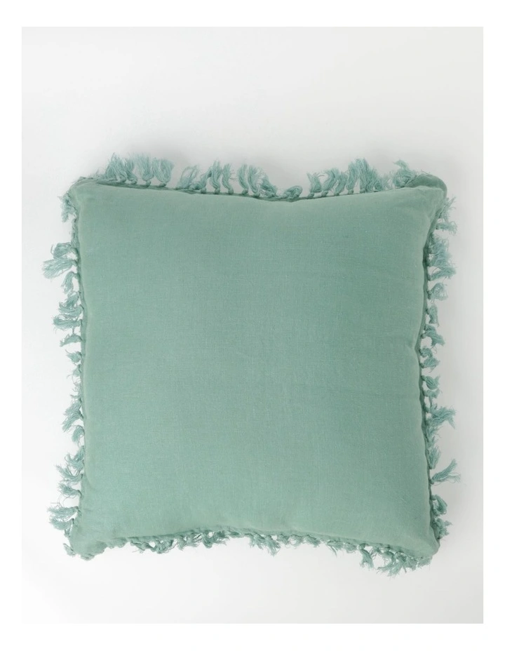 Moreton Tassle Linen Square Cushion Sea Mist