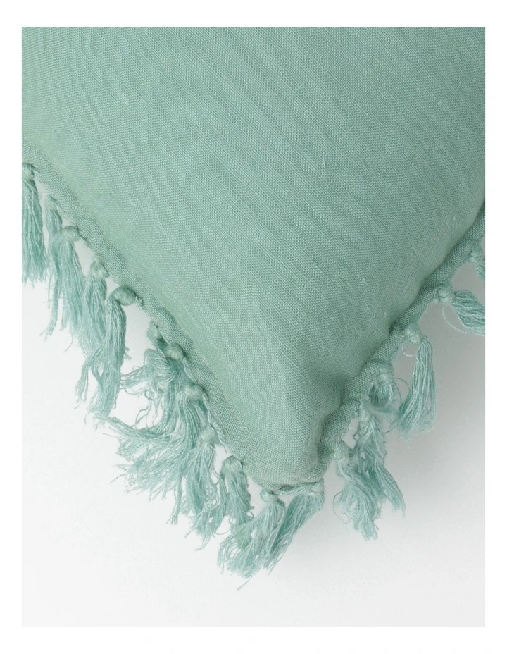Moreton Tassle Linen Square Cushion Sea Mist - Image 2