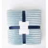 Heritage Chunky Rib Mink Blanket In Pale Blue