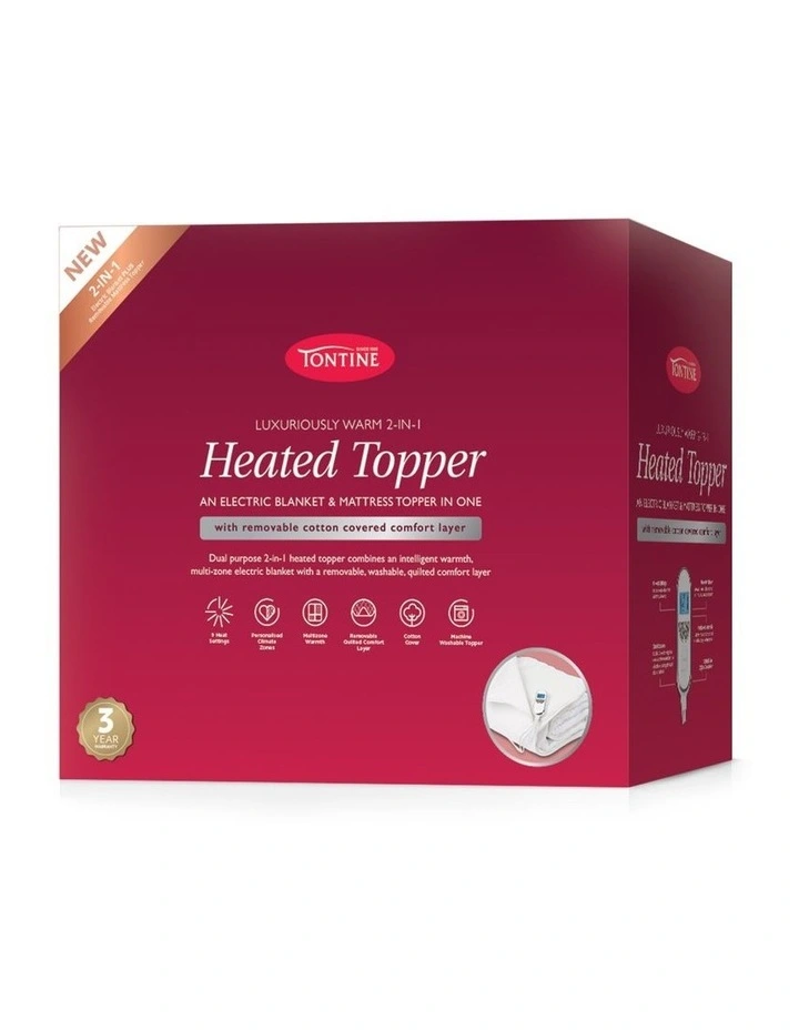 Cotton Heated Topper With Removeable Comfort Layer