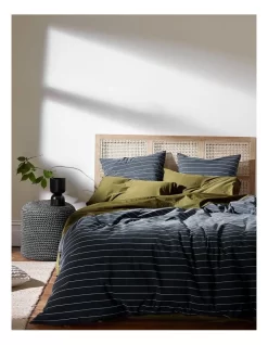 French Stripe Bedlinen Collection In Steel
