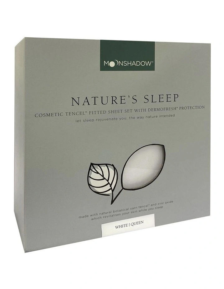 Nature's Sleep Cosmetic TENCEL Fitted Sheet Set In White - Image 3