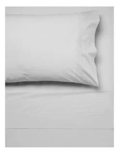 Linen House Vienna 300TC Cotton Percale Sheeting Silver