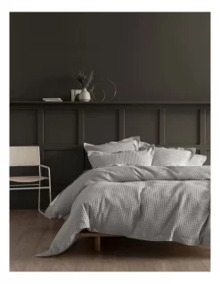 Linen House Deluxe Waffle Quilt Cover Set In Silver