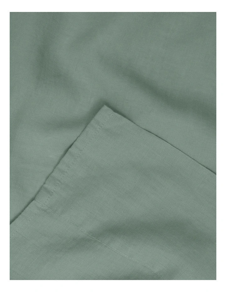Sandy Cape Washed Belgian Linen Sheet Set Eucalyptus - Image 2