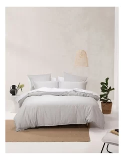 Linen House Nara 400TC Bamboo Cotton Quilt Cover Set Silver