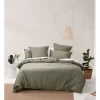 Linen House Nara 400TC Bamboo Cotton Quilt Cover Set Moss