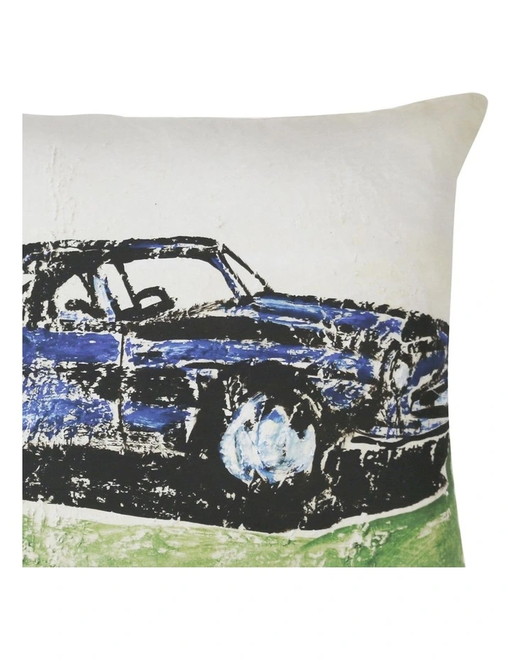 Vintage Car Cushion Blue - Image 2