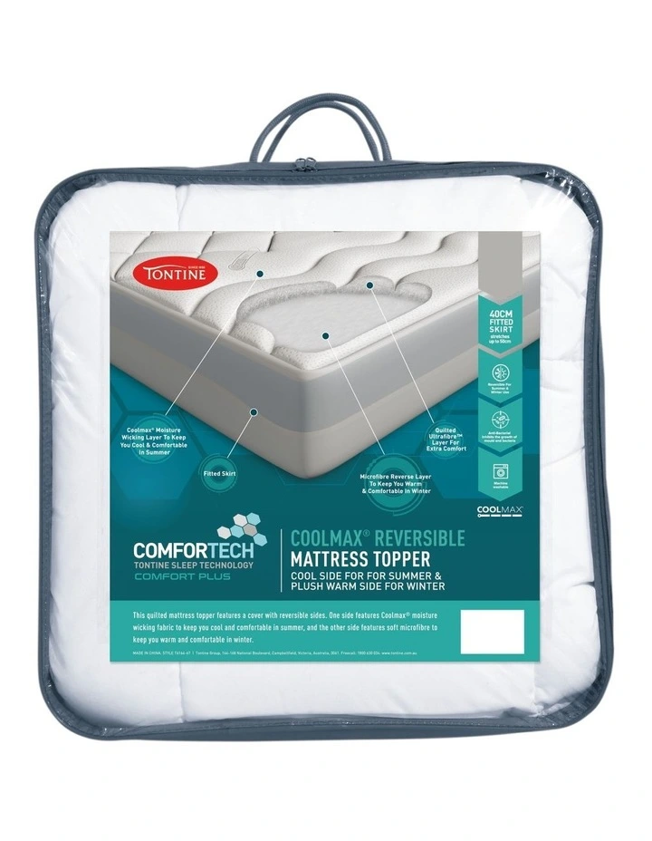 Comfortech Reversible Mattress Topper White