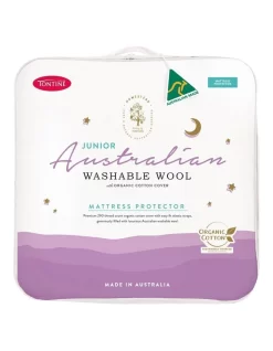 Homestead Junior Australian Washable Wool Mattress Protector White