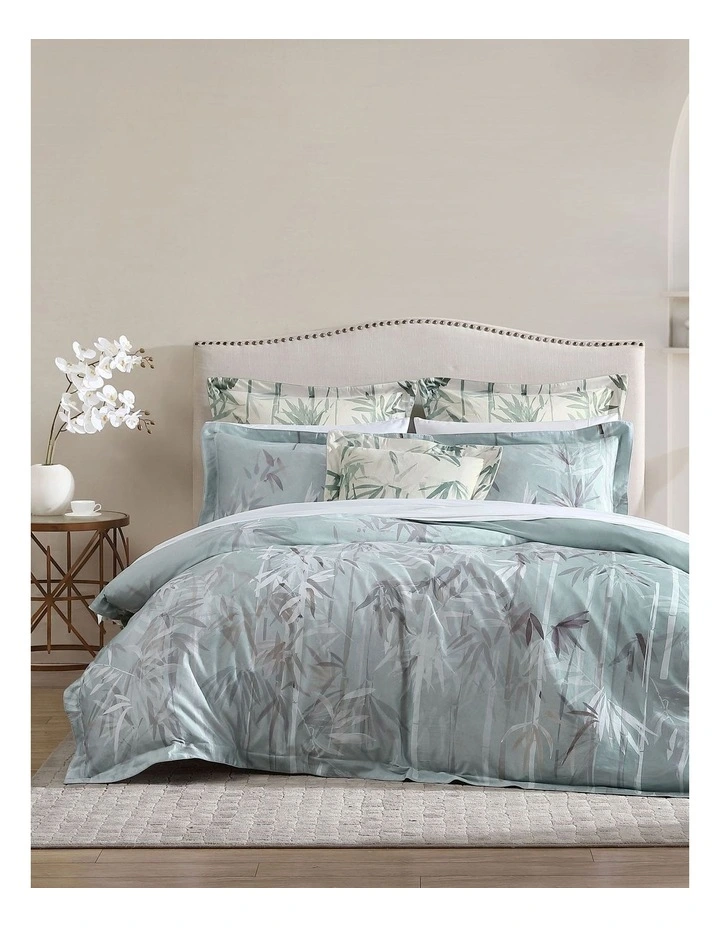 Bamboo Florette Quilt Cover Set In Sage