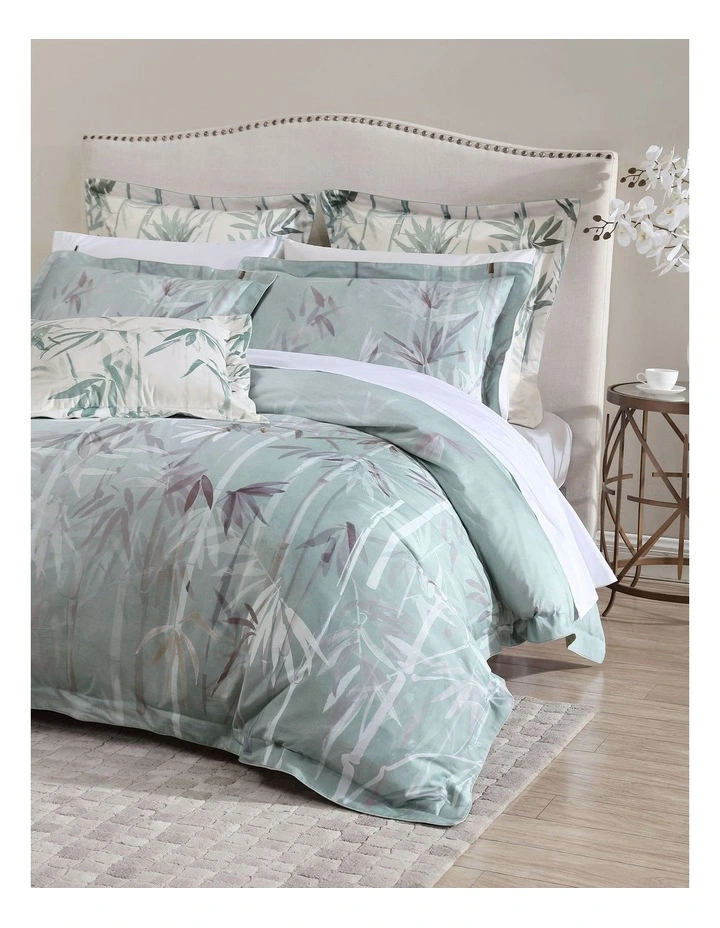 Bamboo Florette Quilt Cover Set In Sage - Image 2