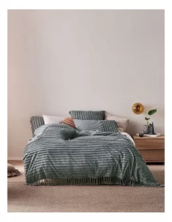 Linen House Dunaway Quilt Cover Set Petrol