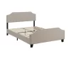 BEF03 Double Size Wooden Upholstered Bed Frame Beige