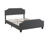 BEF03 Double Size Wooden Upholstered Bed Frame Grey