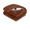 Heated Electric Blanket Throw Rug Coral Warm Fleece Winter Brown