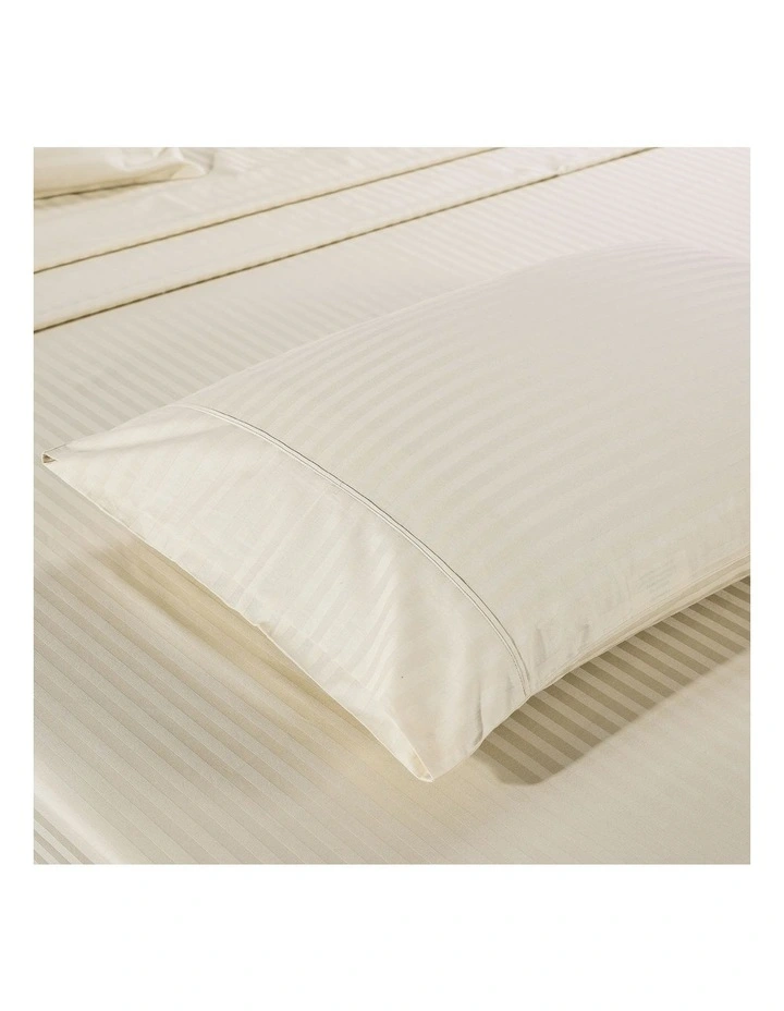 Kensington 1200 Thread Count 100% Egyptian Cotton Sheet Set Stripe Hotel Grade Queen Sand - Image 3