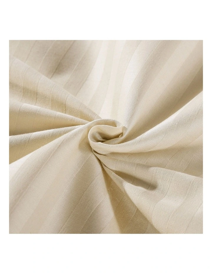 Kensington 1200 Thread Count 100% Egyptian Cotton Sheet Set Stripe Hotel Grade Queen Sand - Image 4
