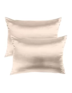 Mulberry Soft Silk Hypoallergenic Pillowcase Twin Pack 51x76cm In Light Pink