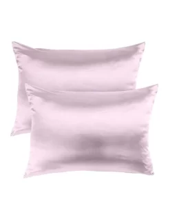 Mulberry Soft Silk Hypoallergenic Pillowcase Twin Pack 51x76cm In Lilac