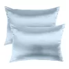 Mulberry Soft Silk Hypoallergenic Pillowcase Twin Pack 51x76cm In Light Blue